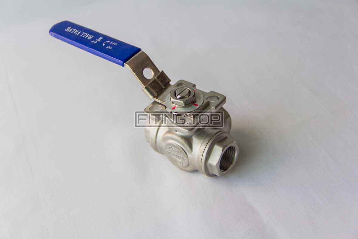 Кран кульовий нержавіючий 3-х ходовий L-порт AISI304 Кран кульовий нержавіючий 3-х ходовий L-порт AISI304