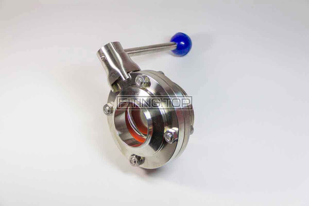 Затвор дисковий нержавіючий різьба-зварка AISI304 DIN 11850