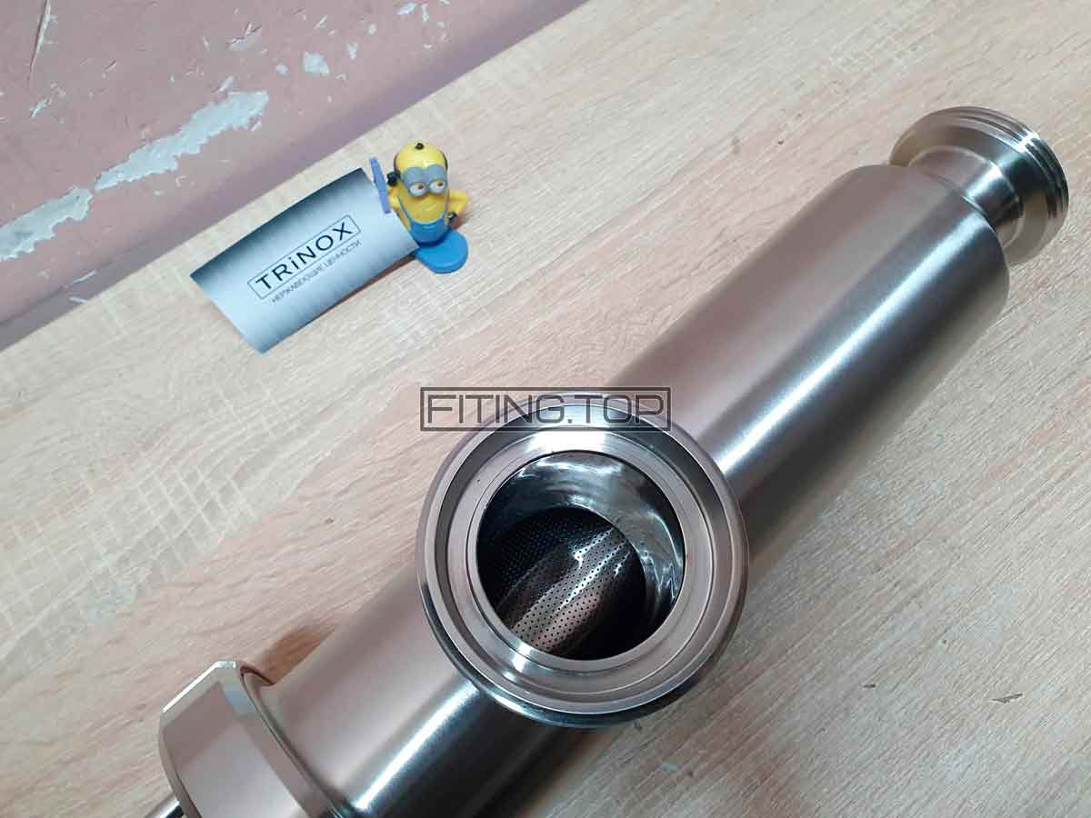 Фильтр нержавеющий трубный угловой резьба-резьба AISI304