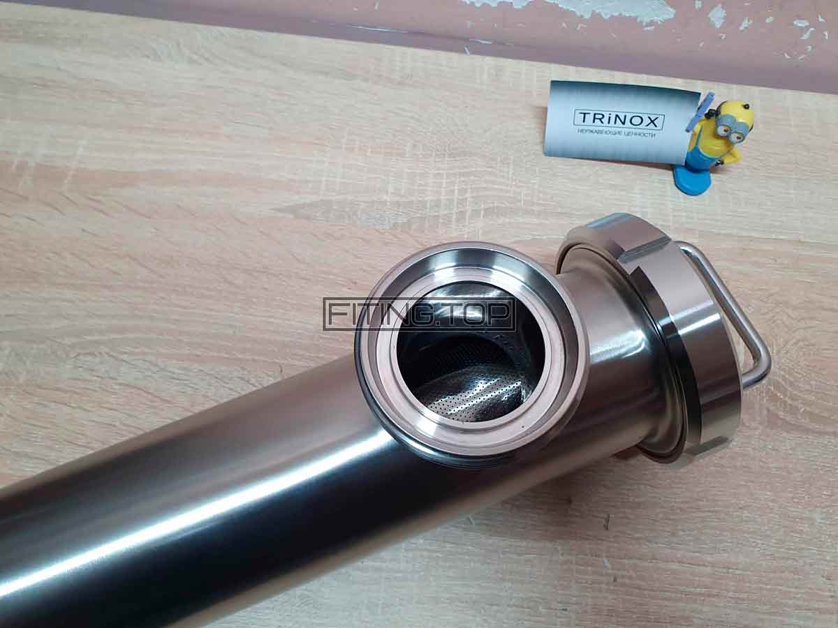 Фильтр нержавеющий трубный угловой резьба-резьба AISI304