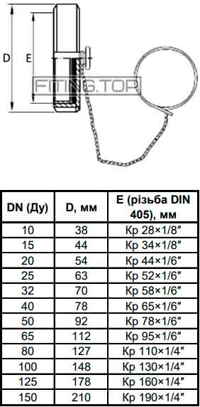 Гайка глуха нержавіюча для муфти молочної AISI 304 DIN 11850