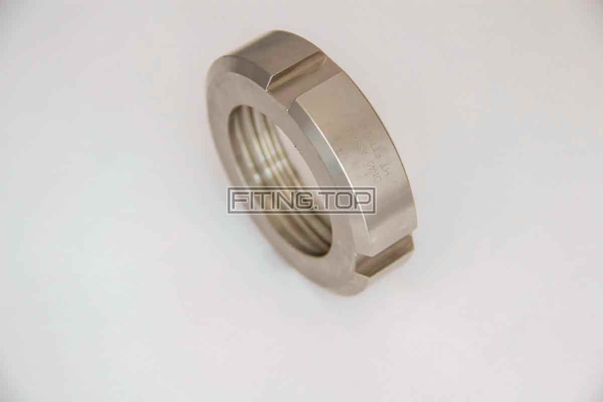 Гайка шліцева нержавіюча для муфти молочної AISI 304 DIN 11850 Гайка шліцева нержавіюча для муфти молочної AISI 304 DIN 11850