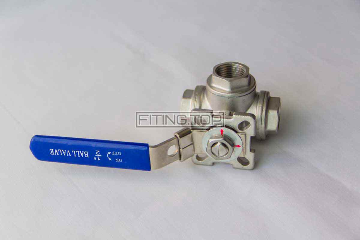 Кран кульовий нержавіючий 3-х ходовий L-порт AISI304 Кран кульовий нержавіючий 3-х ходовий L-порт AISI304