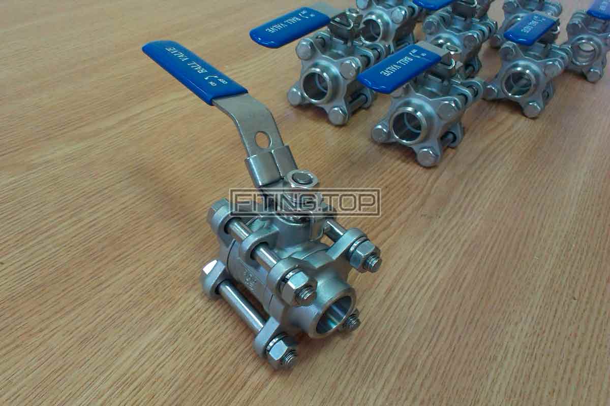 Кран нержавіючий кульовий розбірний приварний AISI 304 Кран нержавіючий кульовий розбірний приварний AISI 304