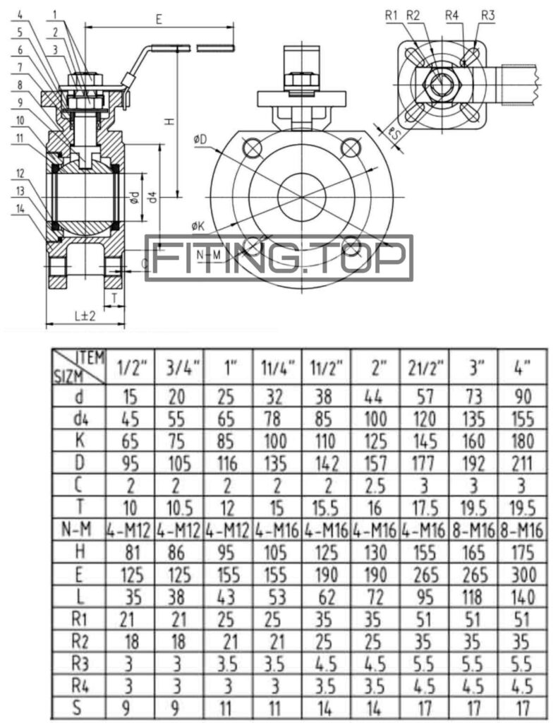 Купити Кран фланцевий нержавіючий AISI304 (моноблочний) в Києві Купити Кран фланцевий нержавіючий AISI304 (моноблочний) в Києві