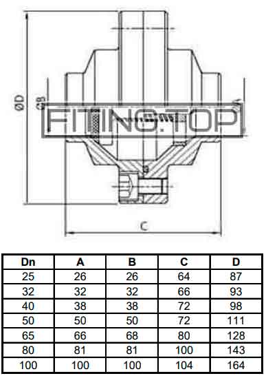 Клапан обратный нержавеющий сварка-сварка AISI304