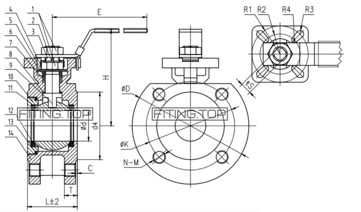 купить нержавеющий кран шаровой фланцевый моноблочный цена