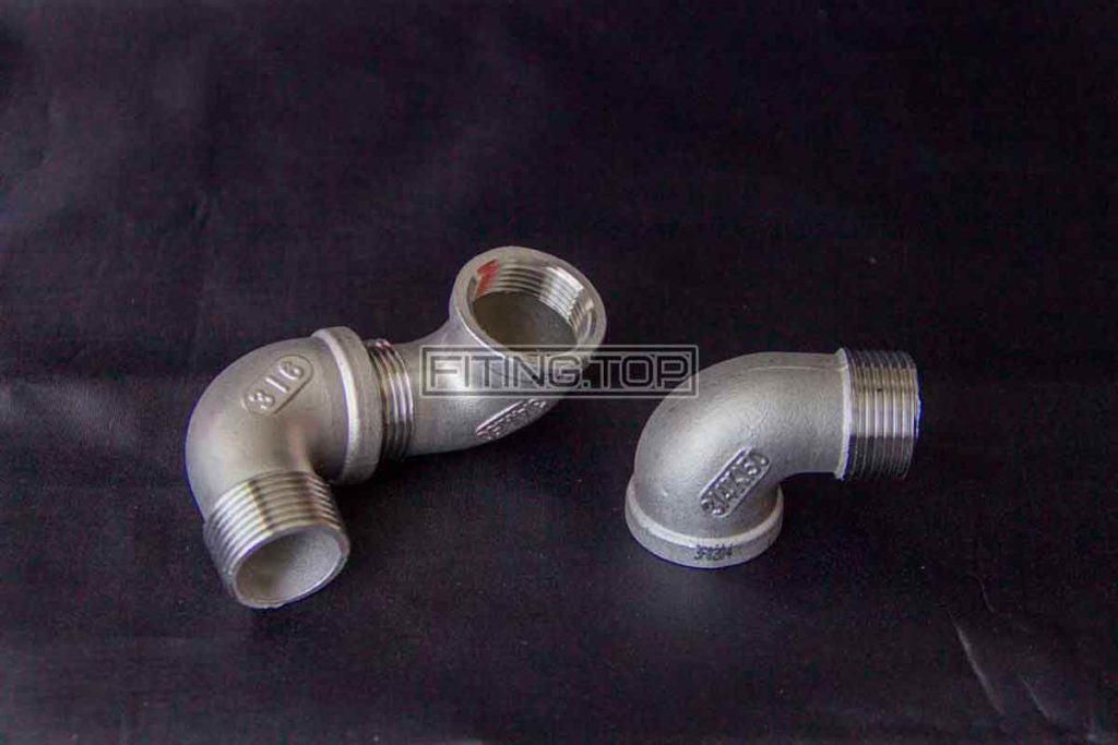 Отвод нержавеющий внутренняя-наружная резьба AISI 316 под 90 градусов