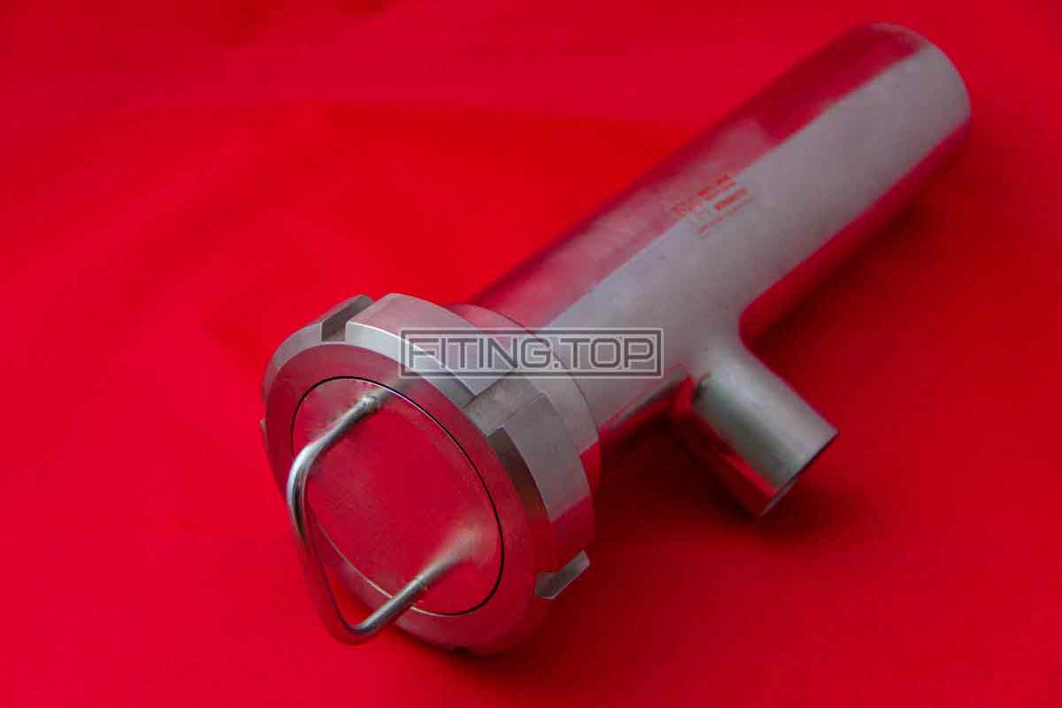 Фильтр трубный нержавеющий DN 50 AISI 304 сварка 90 градусов