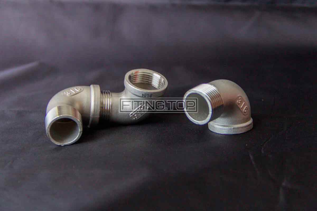 Отвод нержавеющий внутренняя-наружная резьба AISI 316 под 90 градусов