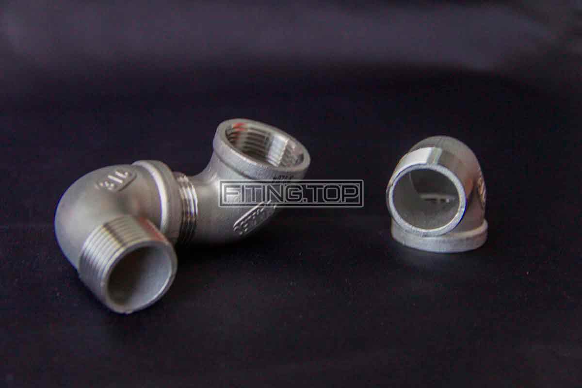 Отвод нержавеющий внутренняя-наружная резьба AISI 316 под 90 градусов