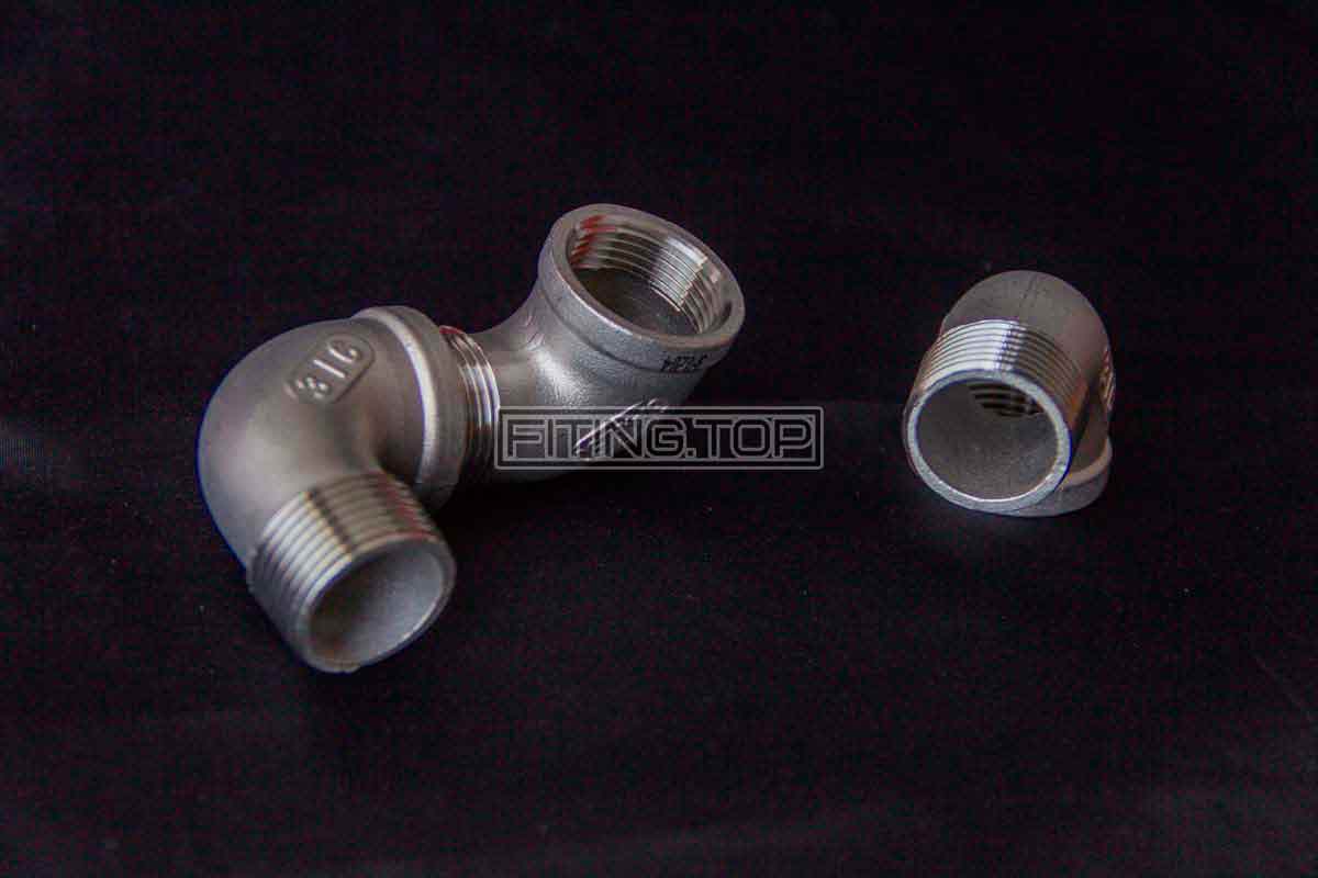 Отвод нержавеющий внутренняя-наружная резьба AISI 316 под 90 градусов