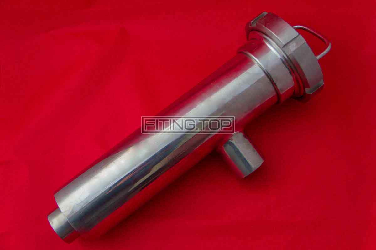 Фильтр трубный нержавеющий DN 50 AISI 304 сварка 90 градусов