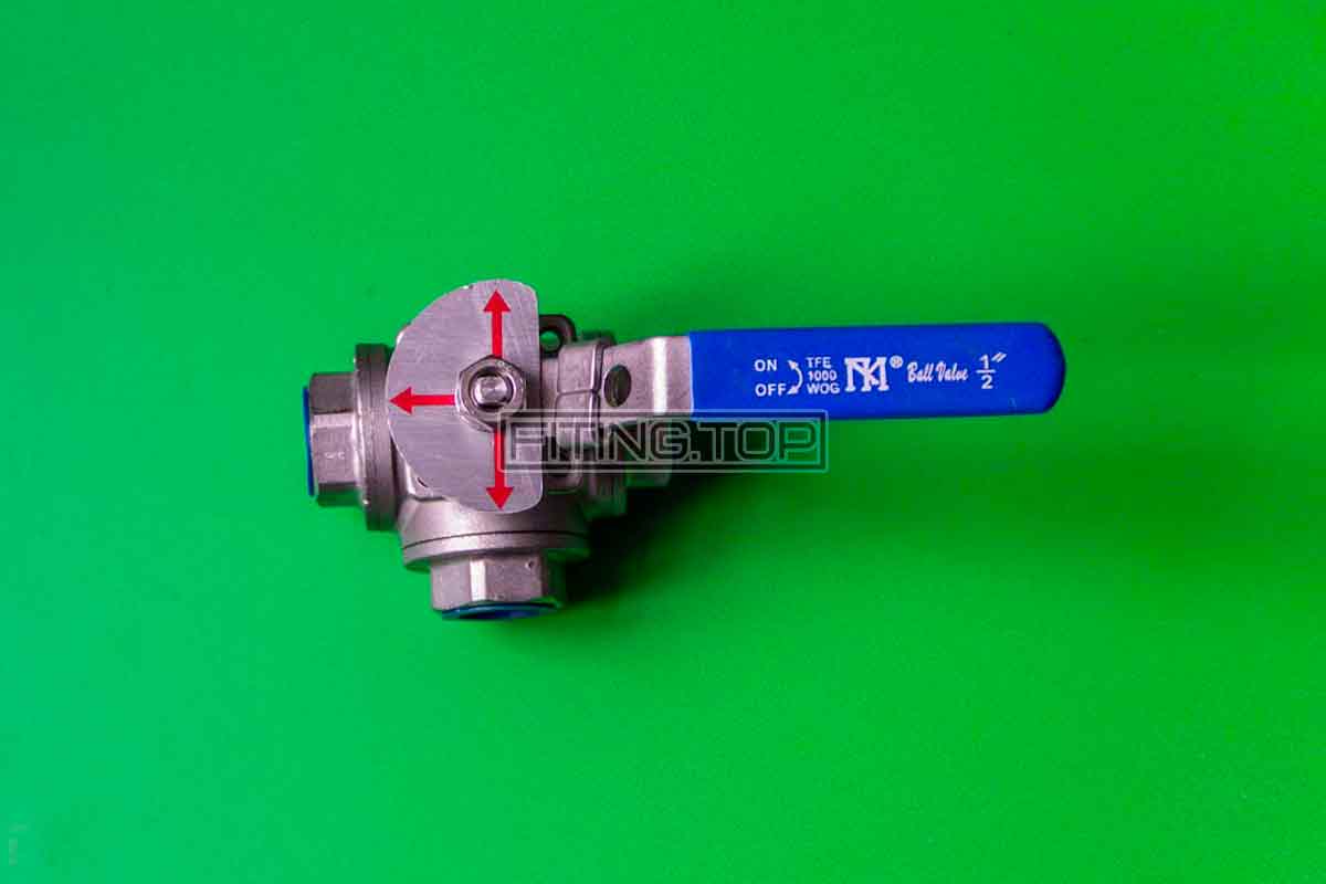 Кран Нержавеющий Трех Ходовой Ду 15 (1/2 ") AISI 316 (Италия)