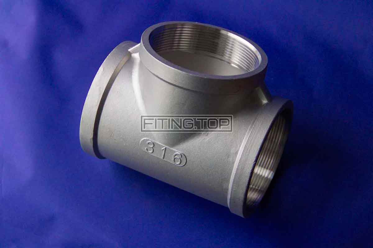 Тройник Резьбовой Нержавеющий 3 Дюйма (Ду 80) AISI 316