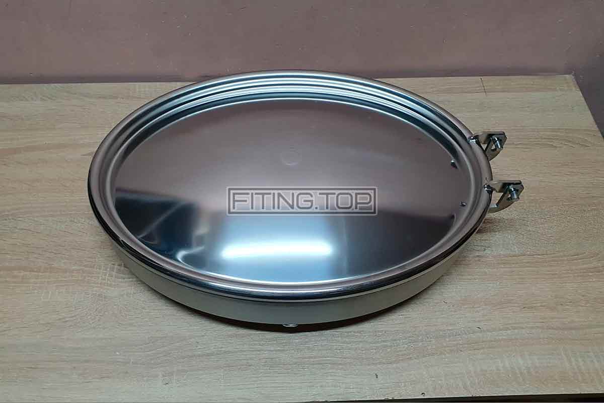 Люк нержавеющий овальный 440х308 (открывается во внутрь), арт. 6006