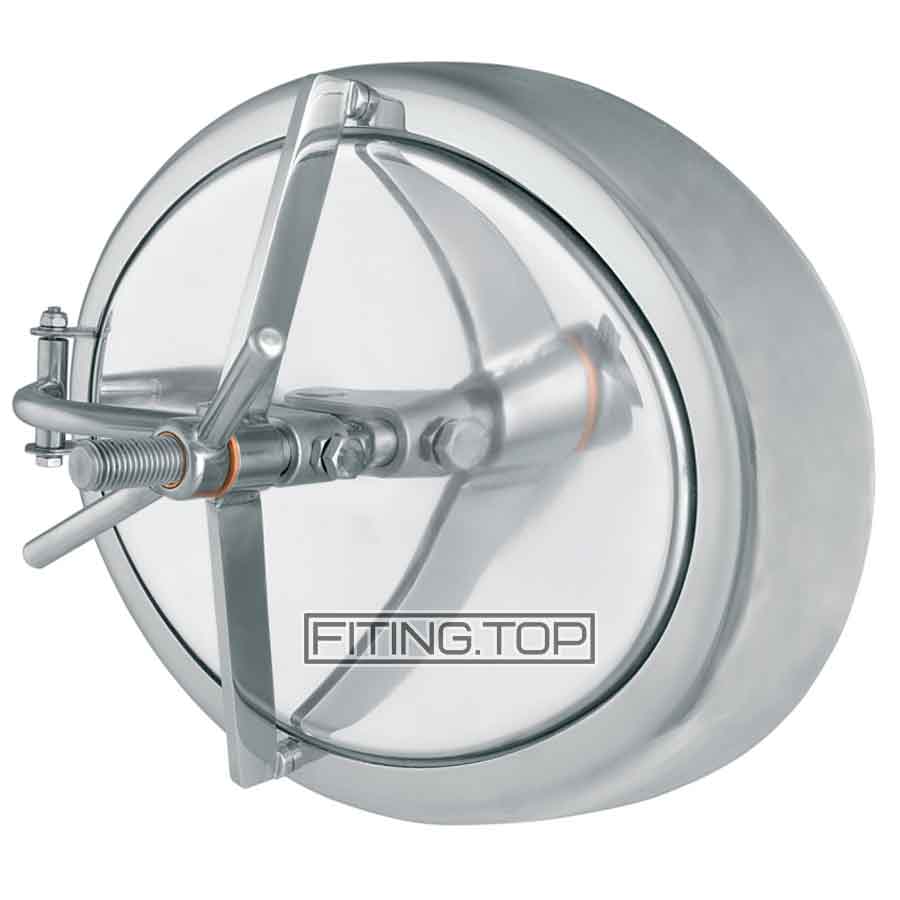 Люк нержавеющий овальный 440х340 мм 80х4 АИСИ304 2 атм (открывается наружу), (АРТ. 126ъ1-4)