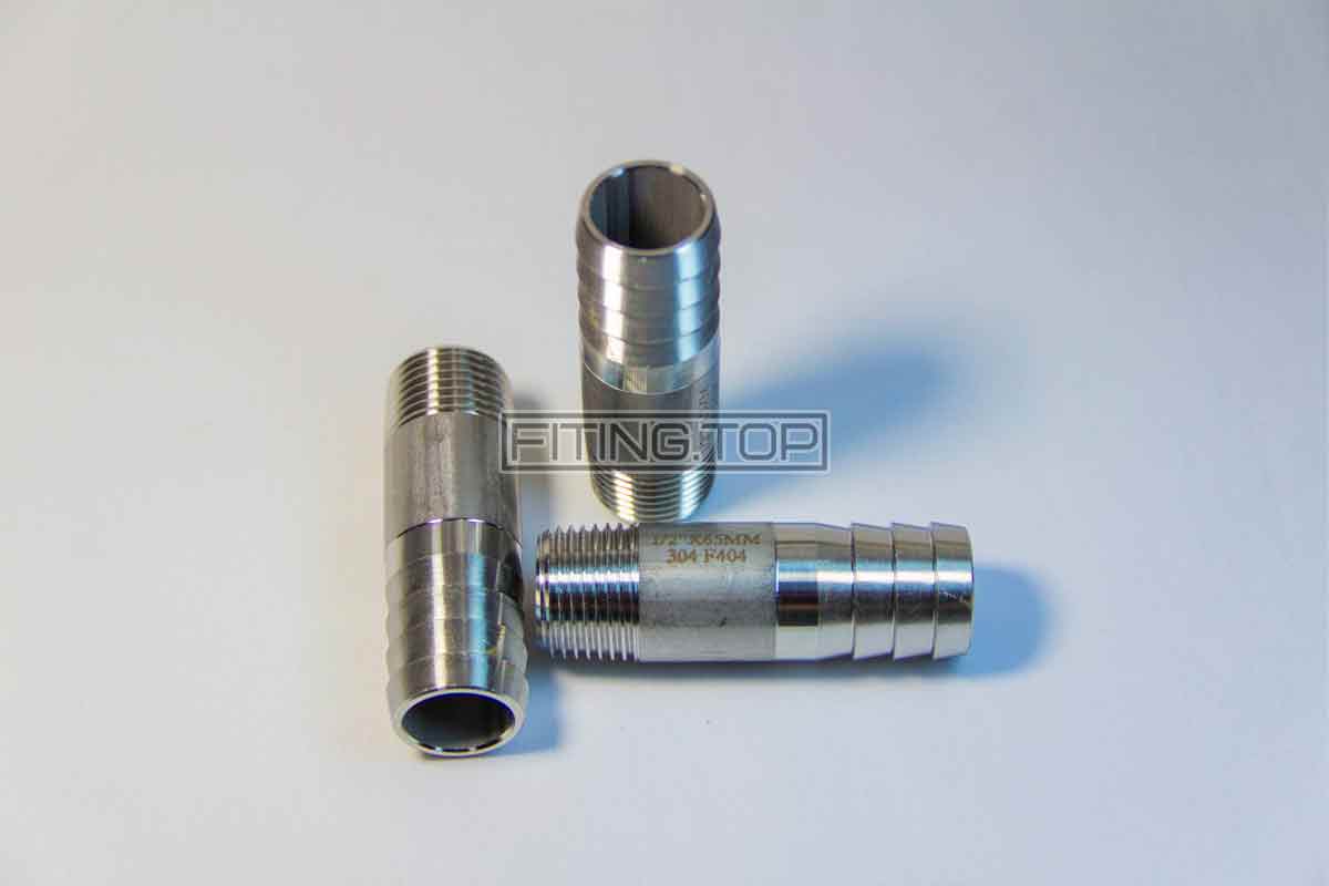 купить Штуцер шланговый нержавеющий с наружной резьбой без шестигранника