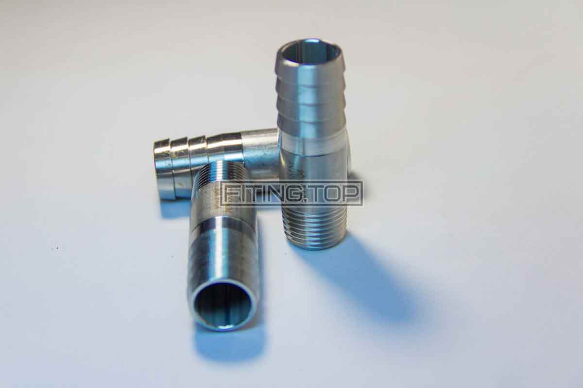 Штуцер шланговий нержавіючий AISI 304 (без шестигранника) Штуцер шланговий нержавіючий AISI 304 (без шестигранника)