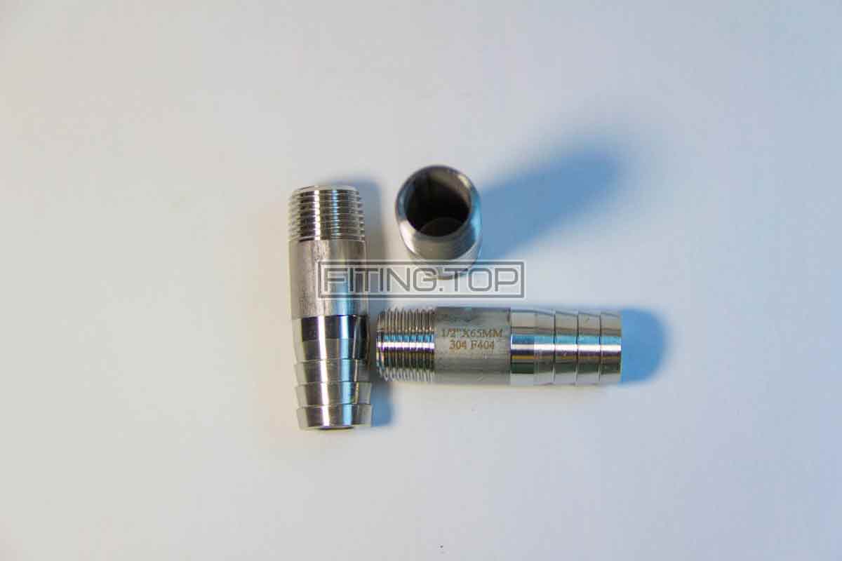 купить Штуцер шланговый нержавеющий с наружной резьбой без шестигранника купить Штуцер шланговый нержавеющий с наружной резьбой без шестигранника