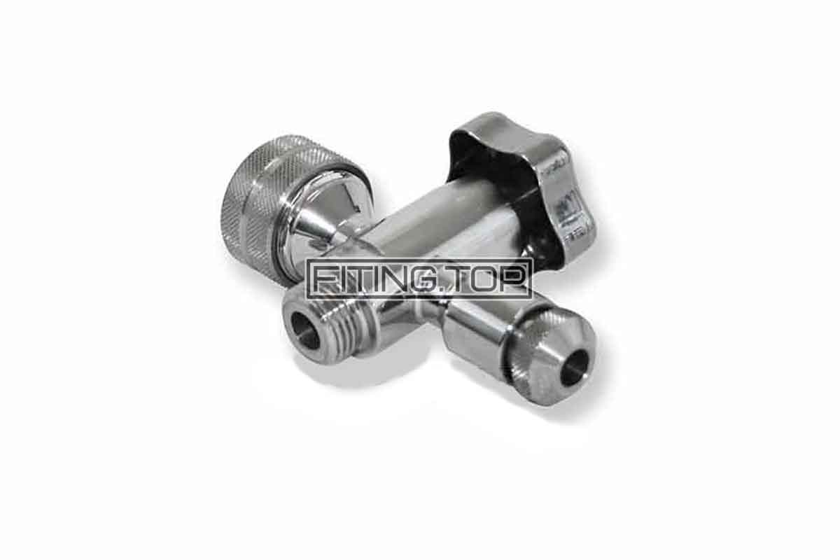 купить нержавеющий кран для уровнемера верхний и нижний