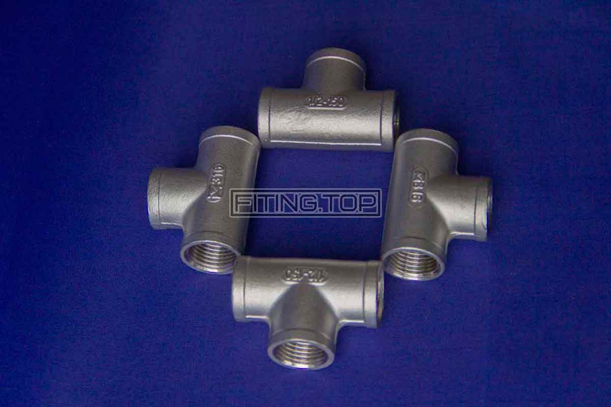 Купить тройник резьбовой нержавеющий Ду 15 (1/2") AISI 304/316
