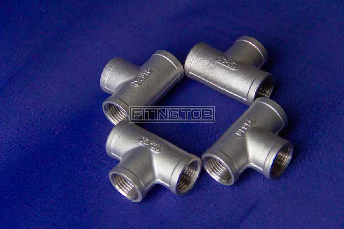 Купить тройник резьбовой нержавеющий Ду 15 (1/2") AISI 304/316