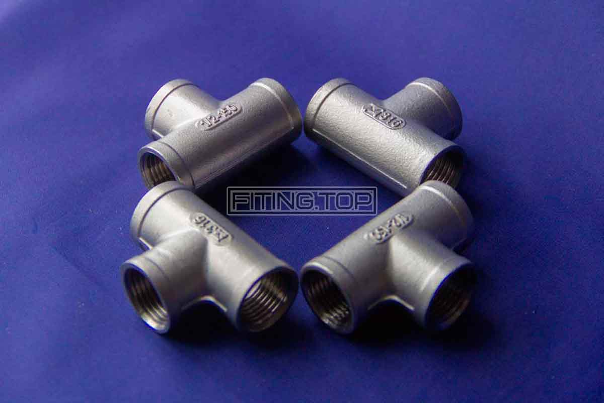 Купить тройник резьбовой нержавеющий Ду 15 (1/2") AISI 304/316