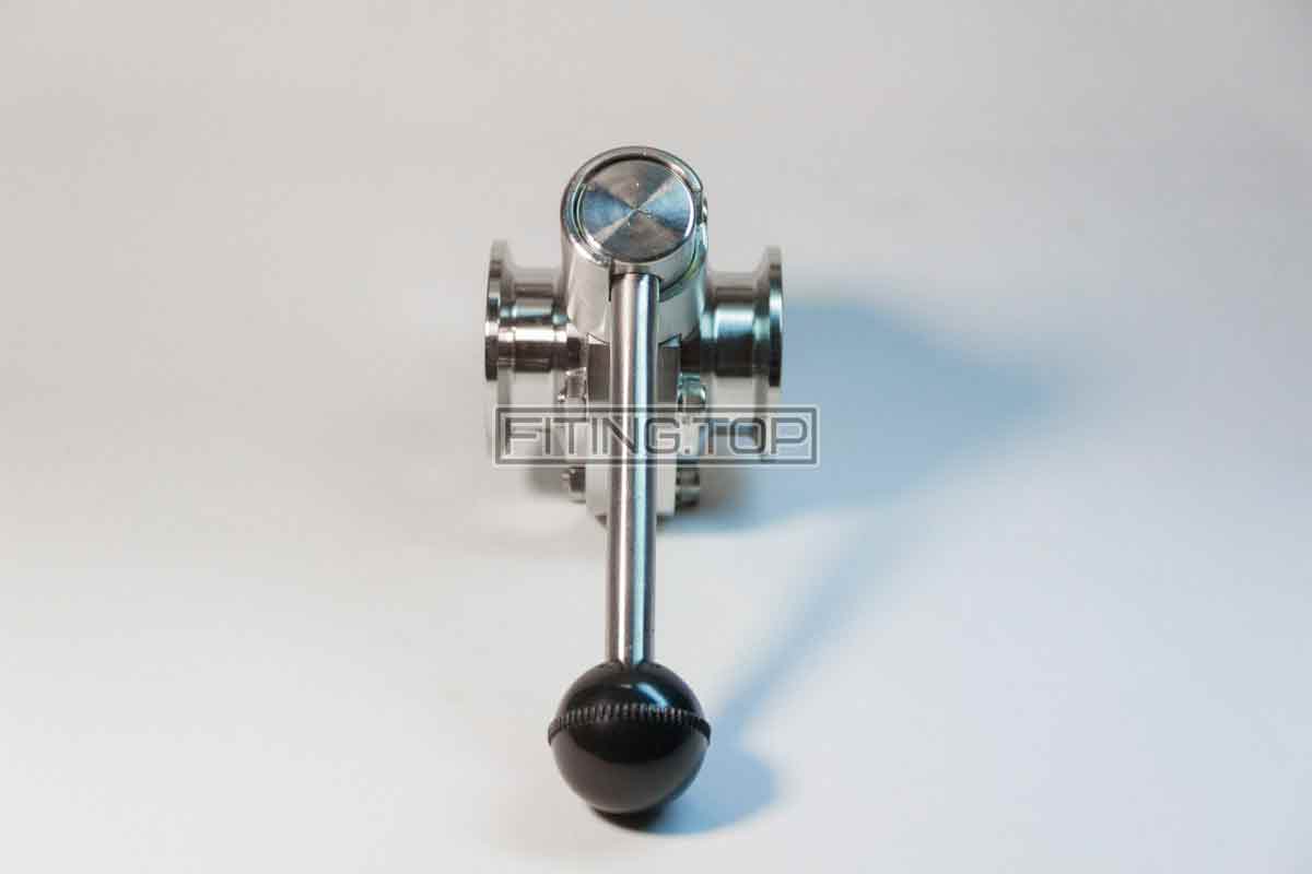 Затвор дисковий Dn 50 нержавіючий кламп-кламп AISI304