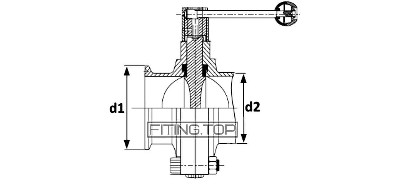 Затвор дисковый Dn 50 нержавеющий кламп-кламп AISI304