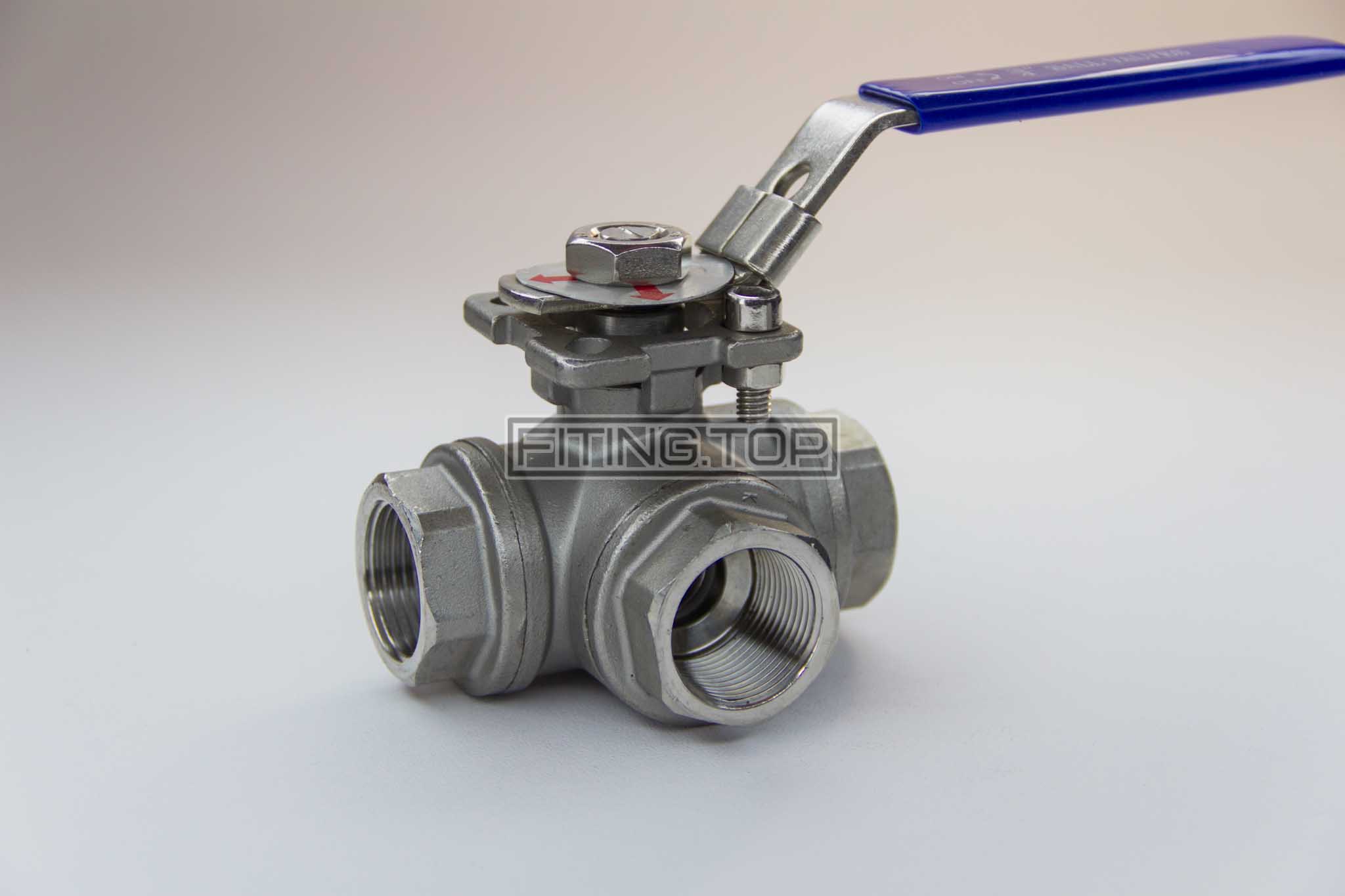 купить Кран шаровой нержавеющий 3-х ходовой AISI304