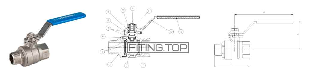 Genebre 2013 Кран шаровой полнопроходной из нержавеющей стали муфтовый