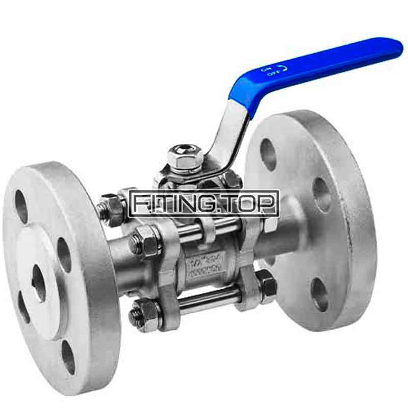 Нержавеющие краны фланцевые 3-х составные шаровые AISI 304