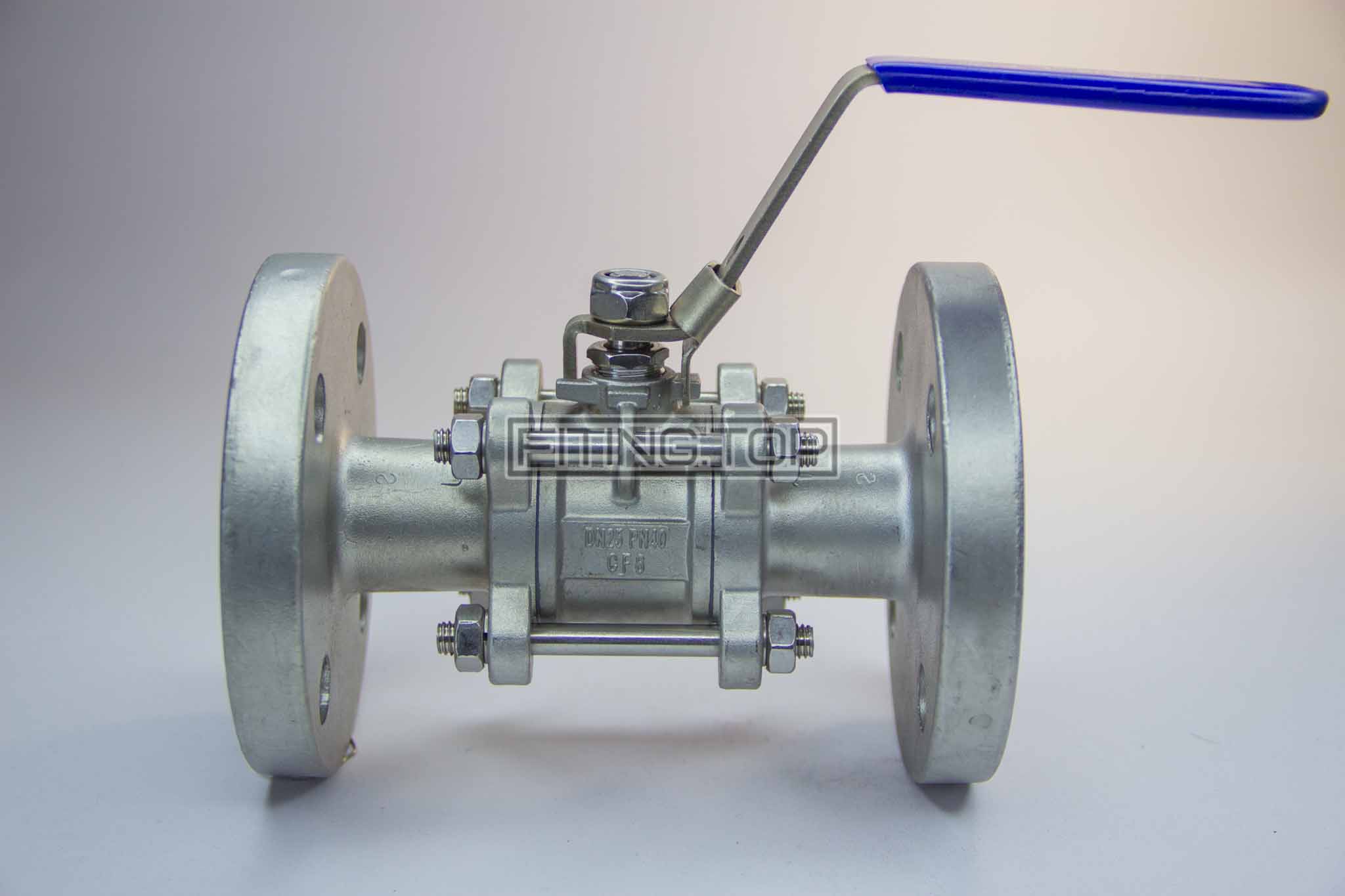 Кран кульовий нержавіючий фланцевий трискладовий AISI 304/PTFE/PN40 Кран кульовий нержавіючий фланцевий трискладовий AISI 304/PTFE/PN40