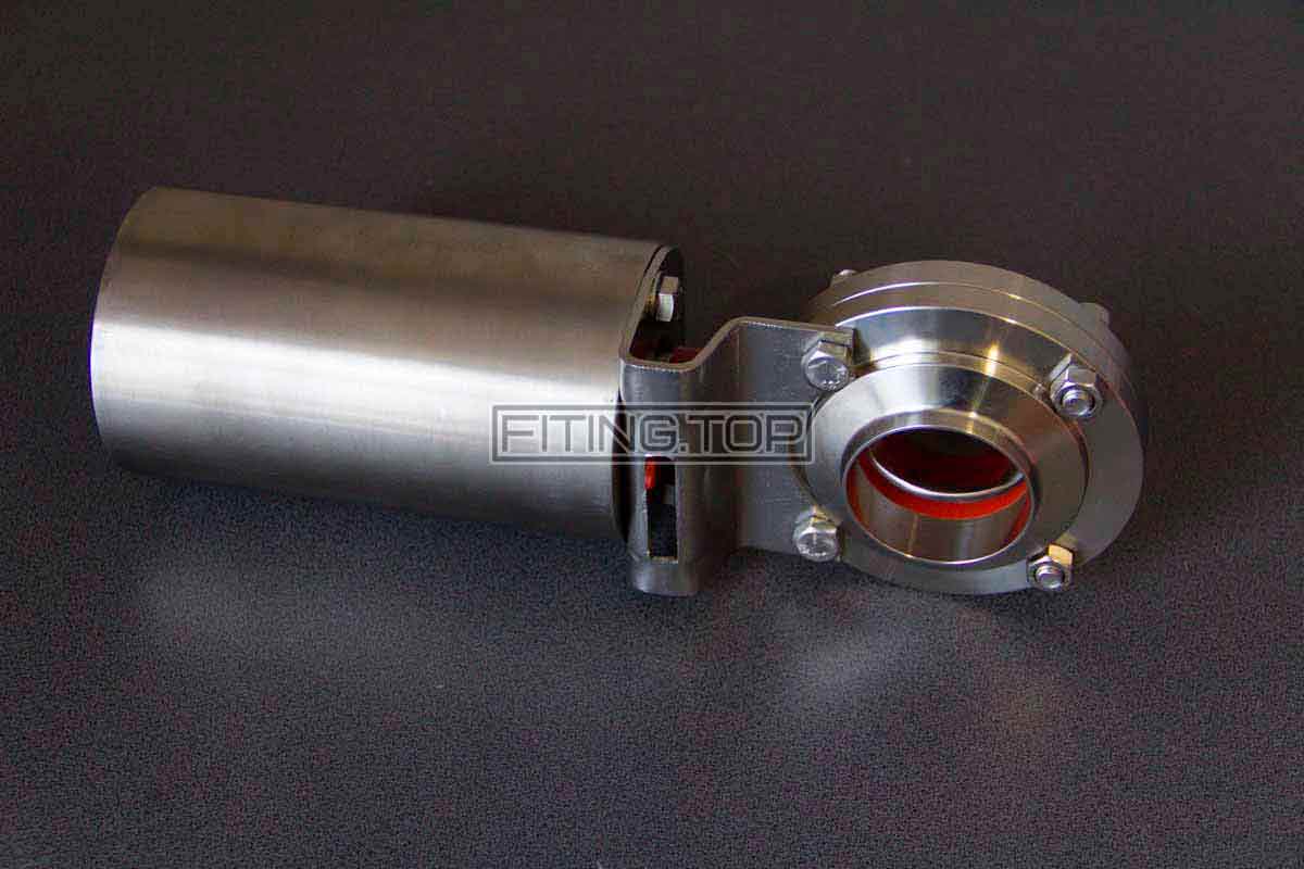 Затвор нержавіючий з пневмоприводом Air/Spring AISI304 DIN, VMQ (Silicone) Затвор нержавіючий з пневмоприводом Air/Spring AISI304 DIN, VMQ (Silicone)