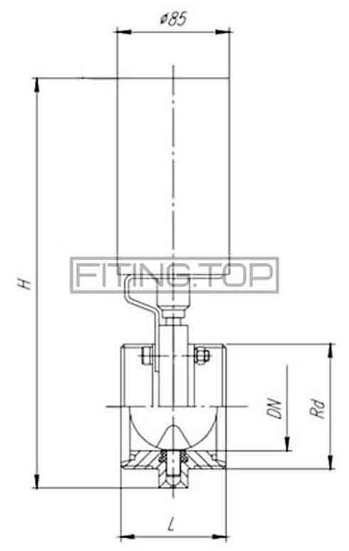 Затвор нержавіючий з пневмоприводом Air/Spring AISI304 DIN, VMQ (Silicone)