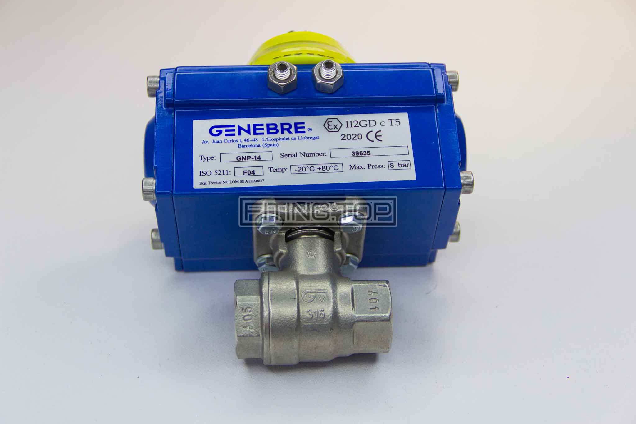 2015 GENEBRE Кран шаровой нержавеющий с пневмоприводом GENEBRE 5800