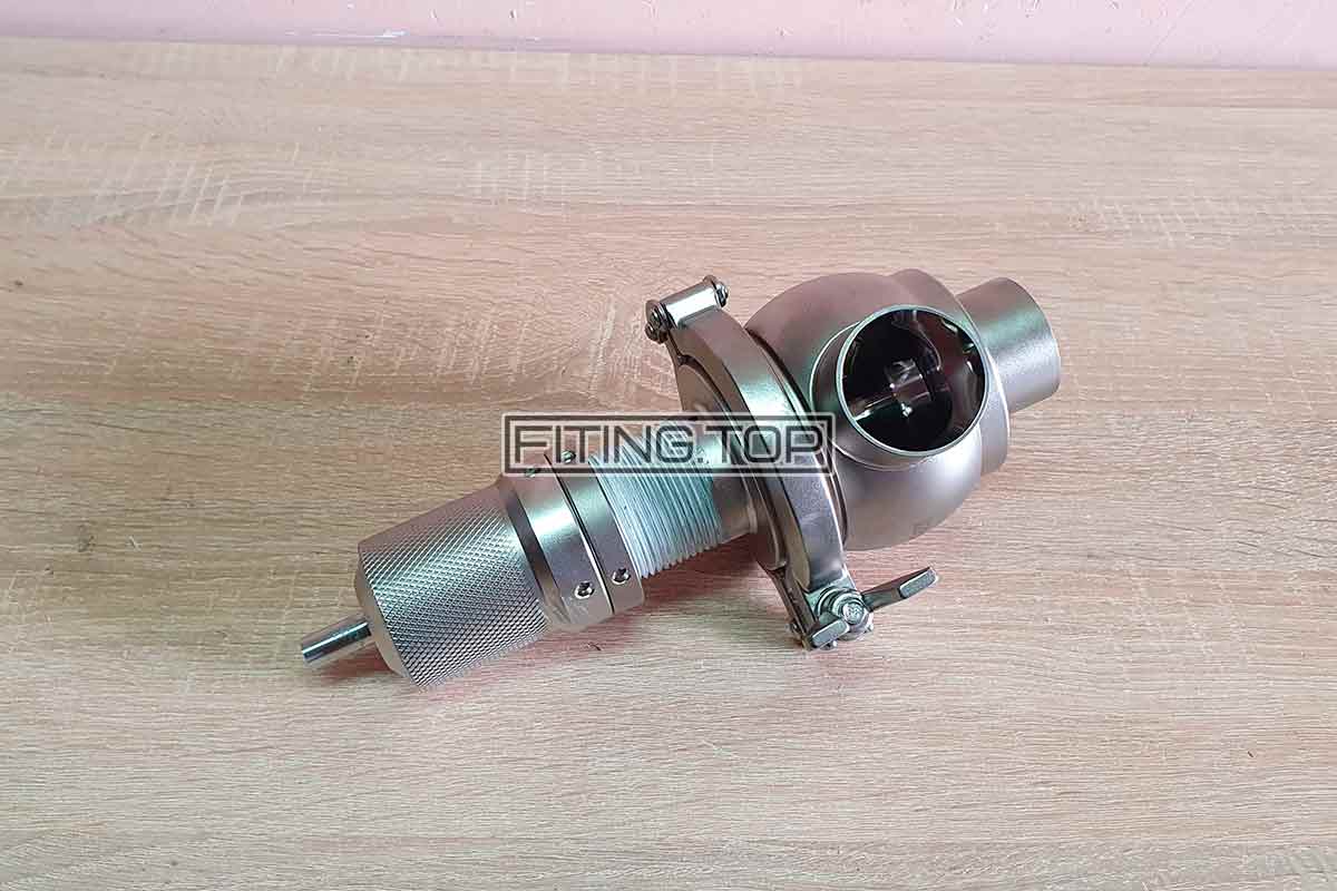 Клапан предохранительный нержавеющий AISI 316 L без рукоятки, давление 0-6 bar