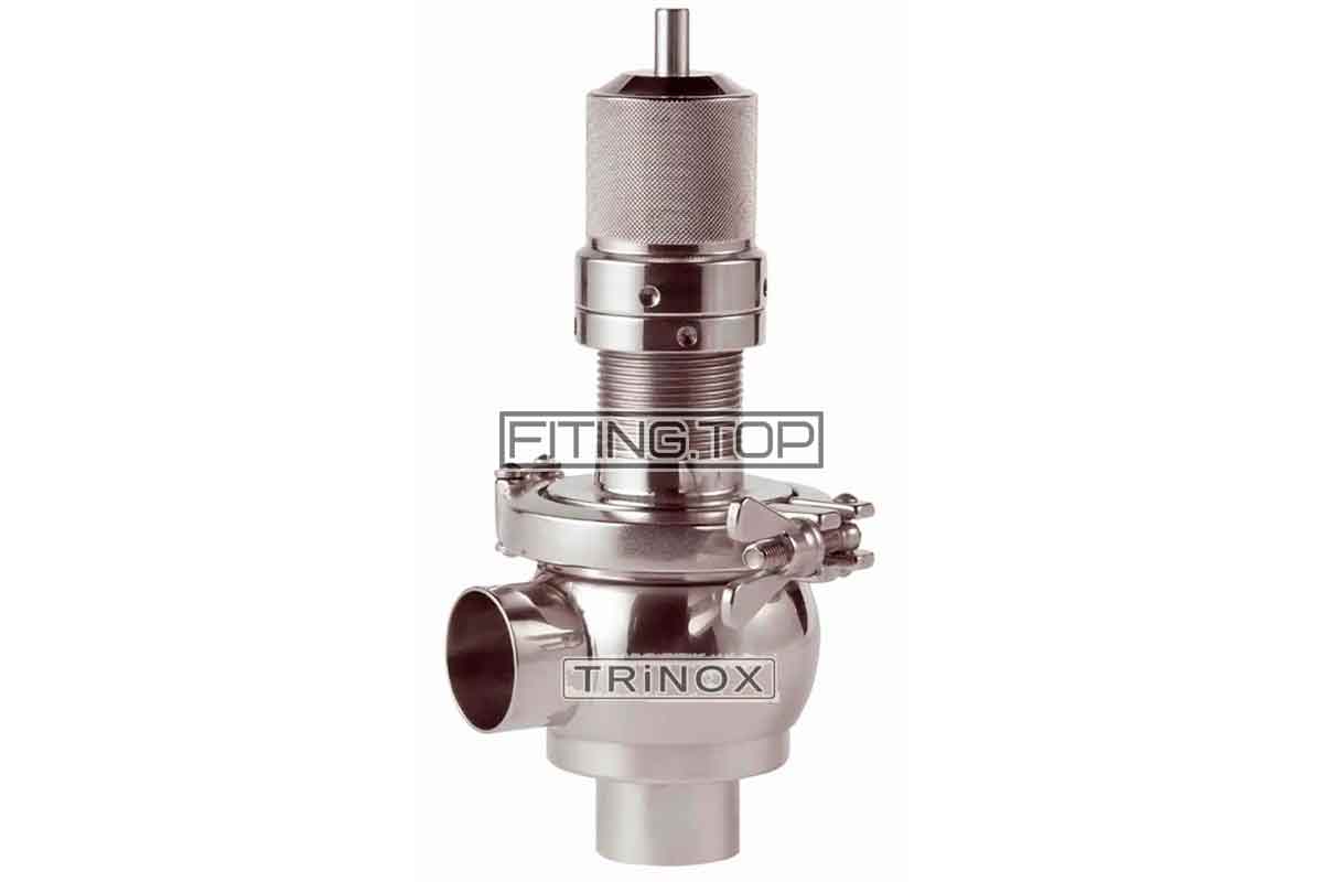 Клапан предохранительный нержавеющий AISI 316 L без рукоятки, давление 0-6 bar